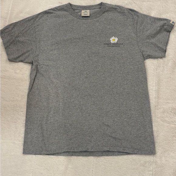 Simply Southern  Basketball Daisy Graphic T-Shirt Gray Size large - Picture 1 of 5